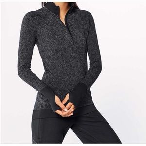 Lululemon restless 1/2 zip black/dark cast